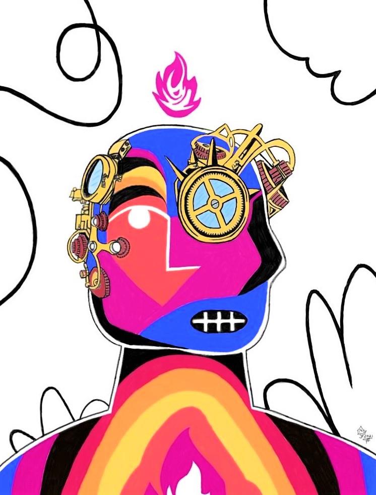 zones_mr's tweet photo. @Radiant_NFT @0Vinny_nft here is my submission to your #artcontest I present to you my #Radaint #steampunk #citizen ✨ had a blast and a lot of fun creating this piece. 🤓 https://t.co/okICpWjehj
