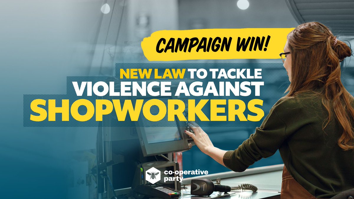 🚨 Breaking: After years of campaigning by the co-operative and trade union movements, assaulting a public-facing worker like a shopworker will become a specific aggravated offense. An incredible win for #NotPartOfTheJob campaign.