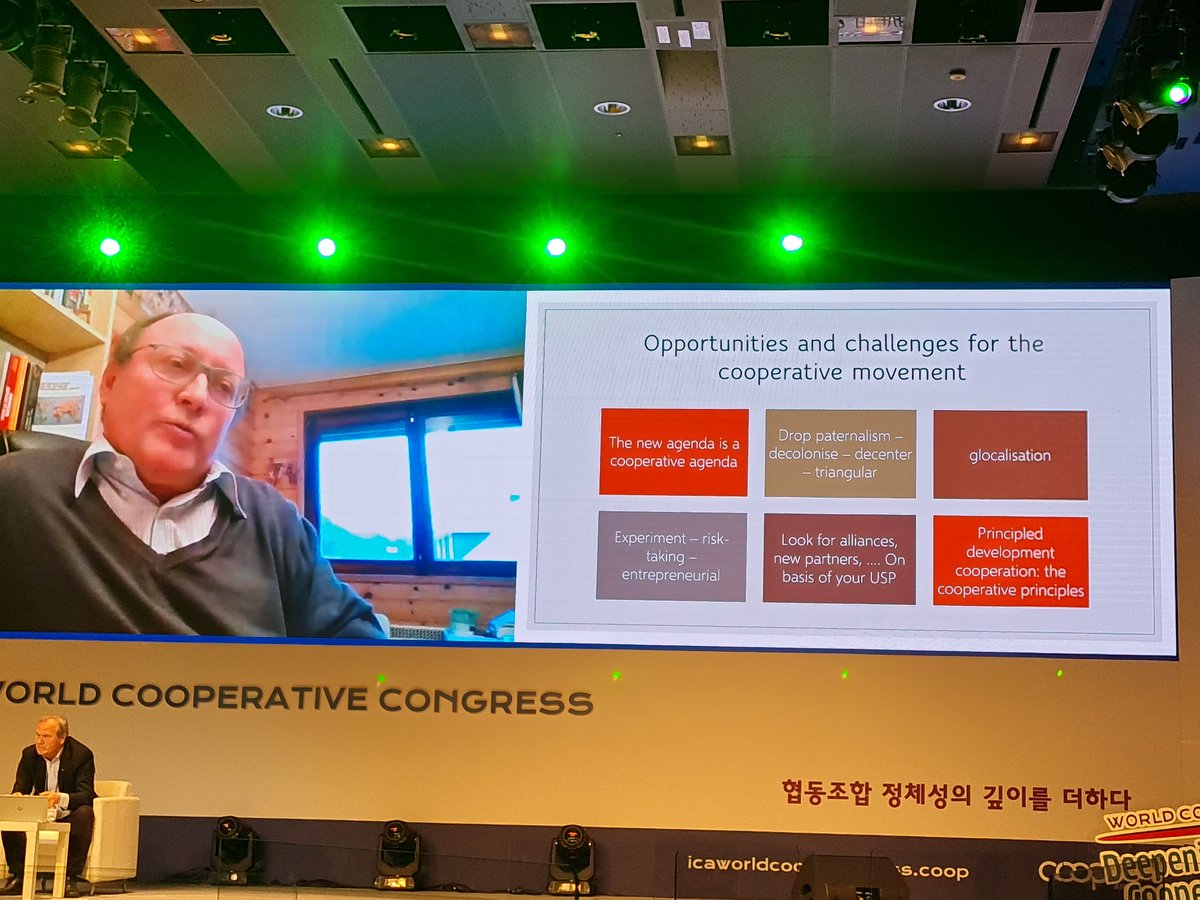 In Parallel Session 3.3 Patrick Develtere, Professor International Development Cooperation, University of Leuven, Belgium explored the main opportunities and challenges for international development cooperation.

#WorldCoopCongress #WeAreCoops #coops4dev