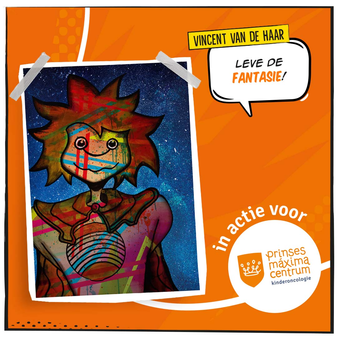 Kunstenaar en grafisch ontwerper Vincent maakte deze kleurrijke poster voor het #PrinsesMáximaCentrum. "Dit is Skyboy, de superheld om even bij weg te dromen." Zijn slogan? "Leve de fantasie!" 🌈 Je bestelt Skyboy in de webshop: drukwerkdeal.co/32zUput