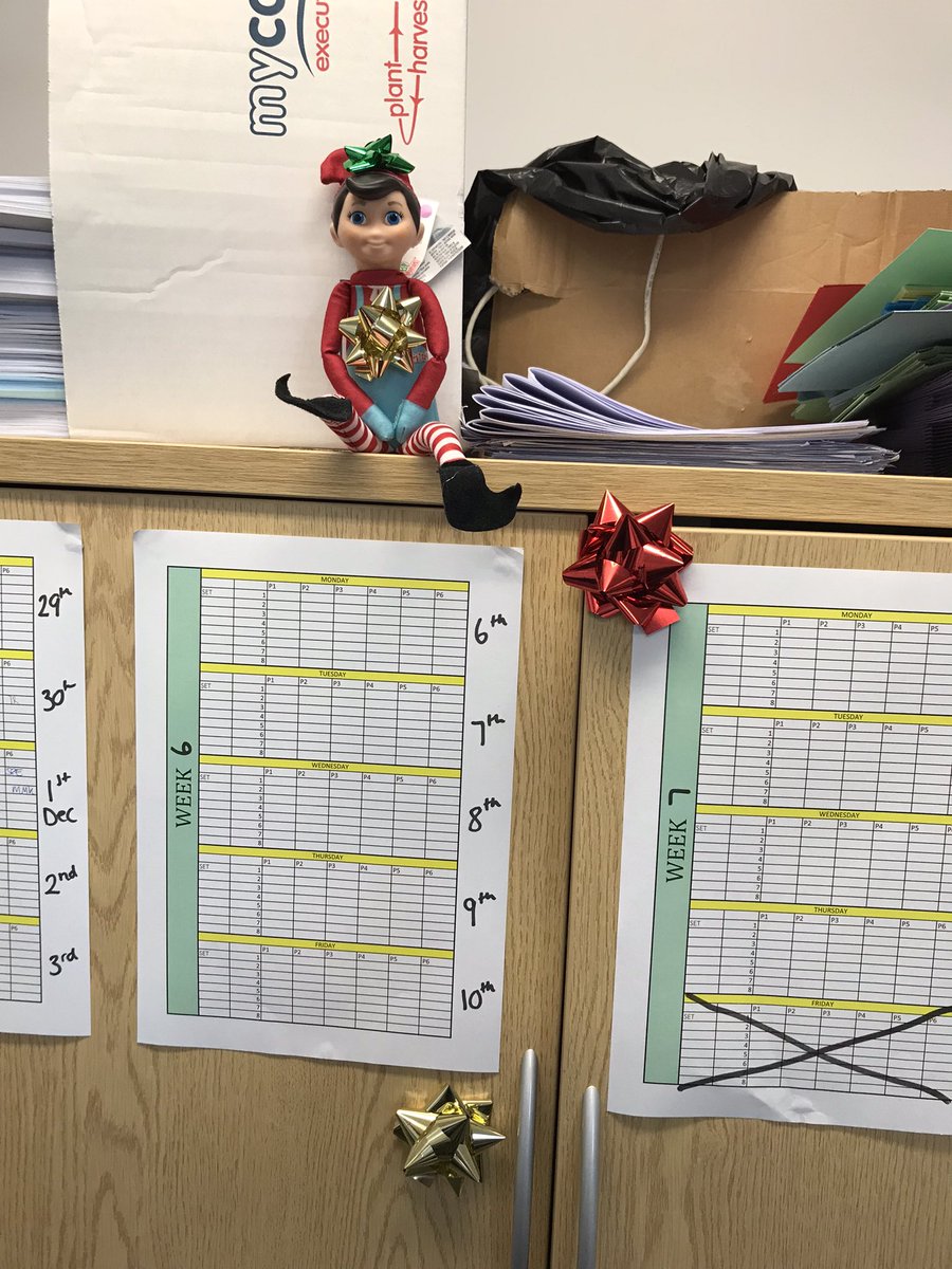 We have a visitor this December here in Maths. Say hello to Elvis! Here is the message he left us yesterday and today he has spread the Christmas cheer with some colourful bows around the office.