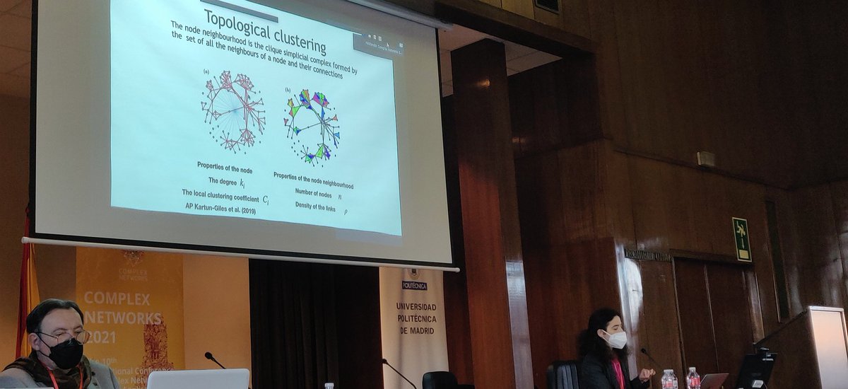 GSC_UPM's tweet photo. Day 3 starts with a good plate. The brilliant Ginestra Bianconi (@gin_bianconi) from the @turinginst of the @QMUL talking about Higher-order Networks and their Dynamics. It is a pleasure to us to have you here!
#ComplexNet_21UPM https://t.co/SwEtJgUONP