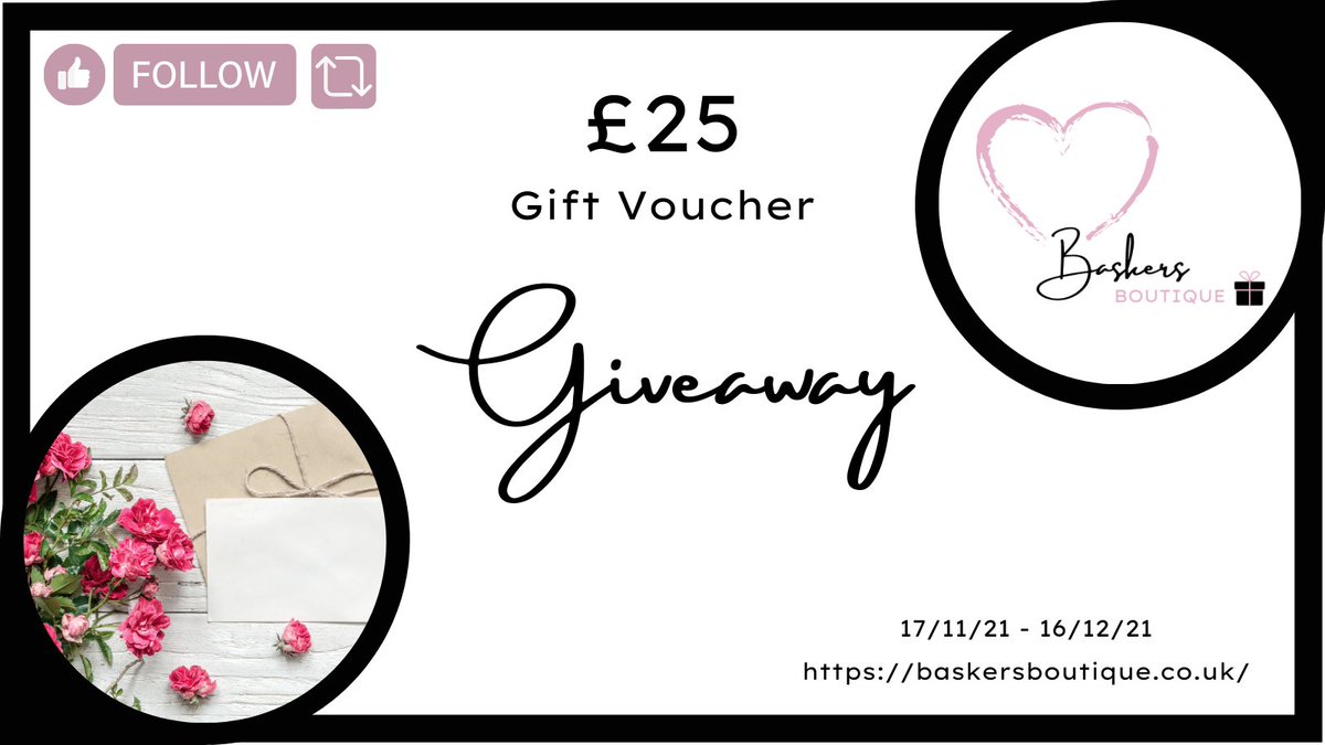 Don't forget to Like, Follow and Retweet to enter our #competition for the chance to #win a #gift voucher worth £25 to spend on #christmasgifts at baskersboutique.co.uk. The #winner will be chosen at random on 16/12/21 with plenty of time left until #Christmasday #PrizeDraw