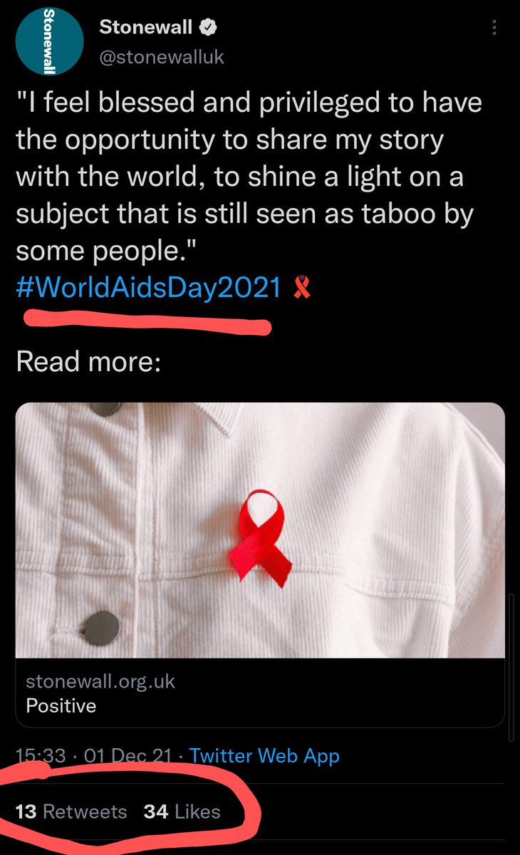 Comparing the reactions from Stonewall supporters with respect to #TDOR2021 & #WorldAIDSDay 

When you consider, to date, the count for those who have died from AIDS has totalled over 33 million...

...you have to ask, 'where do their priorities lie'?