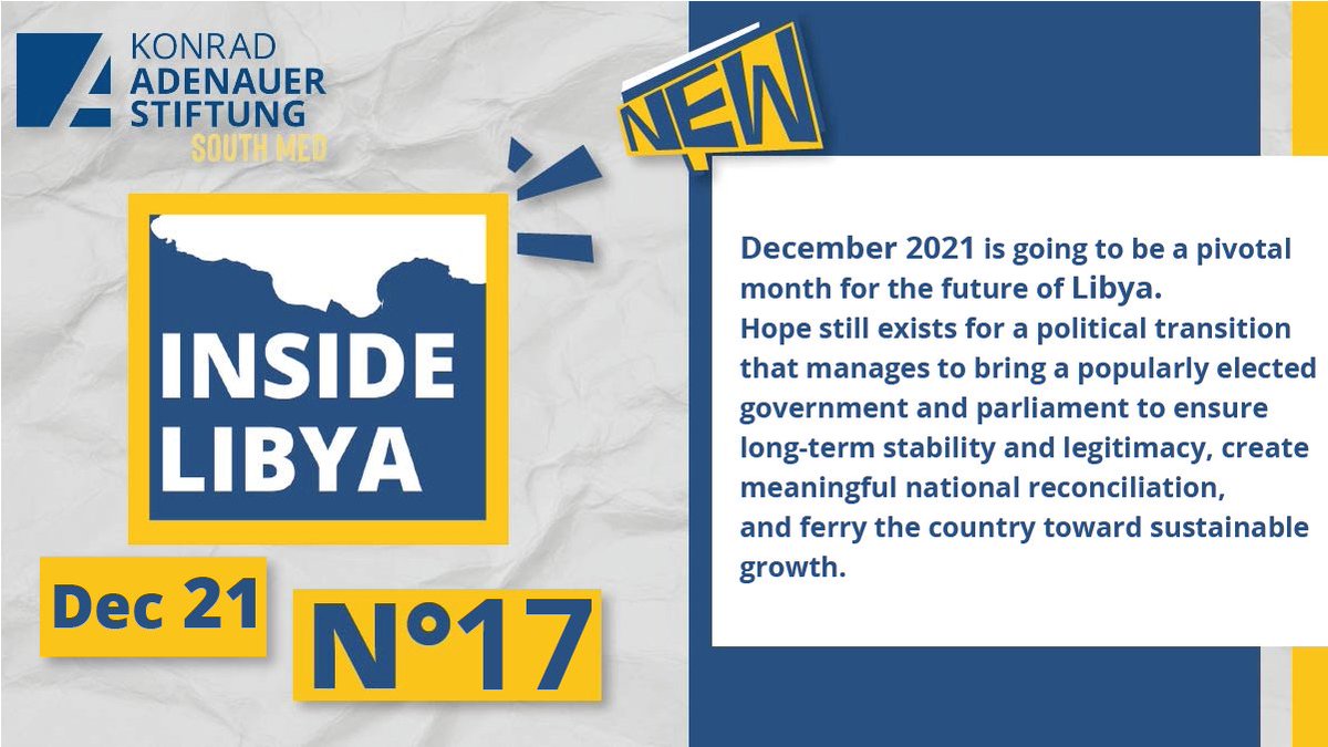 KASpoldimed's tweet photo. 🚨NEW INSIDE #LIBYA 🇱🇾🚨
With less than 4⃣ weeks to go before the #elections begin, the process is far from clear, there is political overlap on all sides, and it remains to be seen what the electoral process will bring.

Read the Full report ▶️https://t.co/o46nvQEADt https://t.co/tgnBQH3iqk