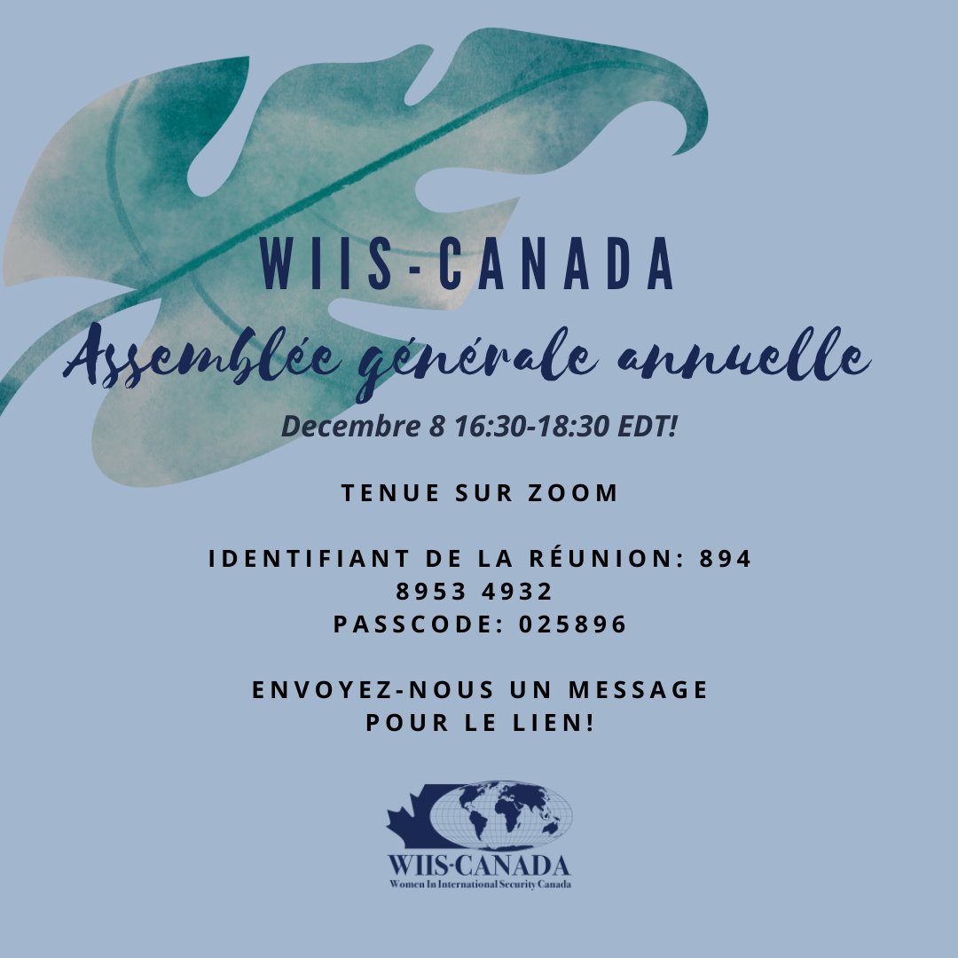 WIISCanada's tweet photo. Join us on December 8th for our Annual General Meeting! We will discuss what was accomplished in 2021, and plans for the year ahead. We will also announce our new board members…you can still have a say in the election…WIIS-Canada members can vote here: https://t.co/LmHnm7TmMp! https://t.co/CM8AadRTxD