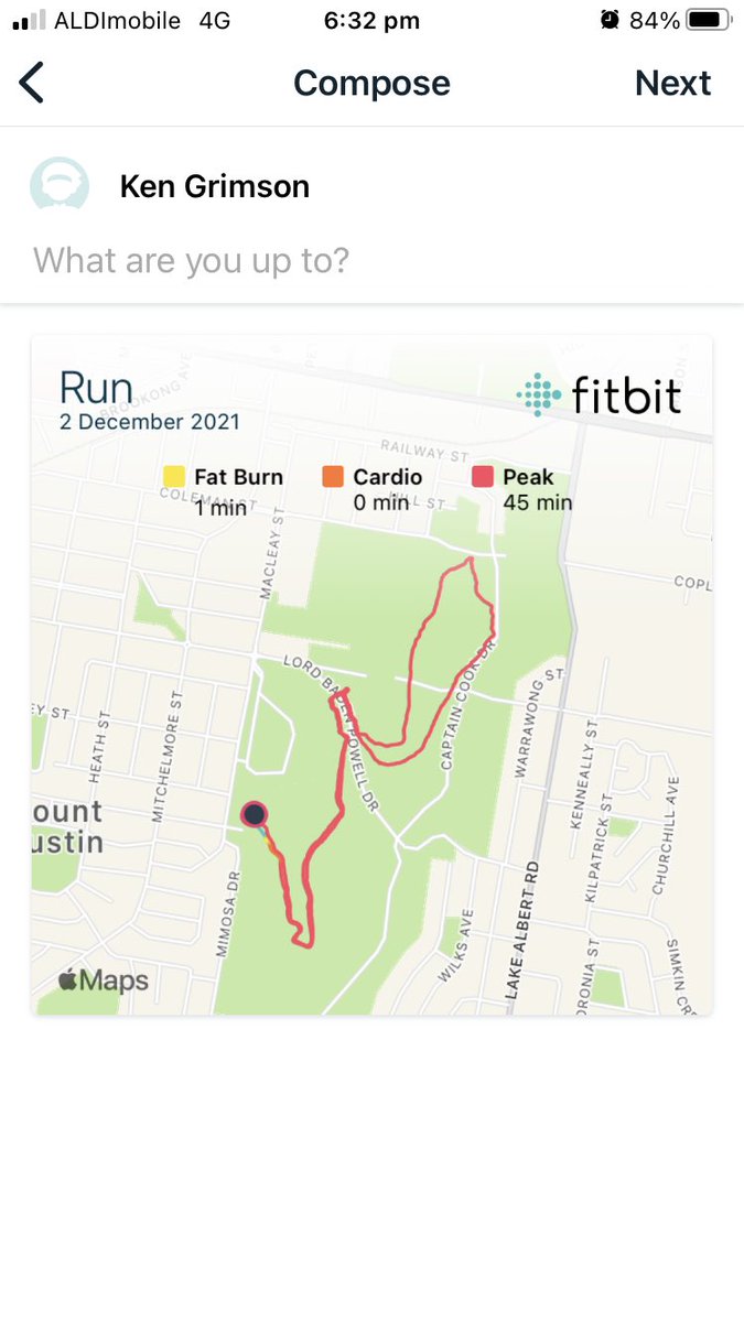 KenGrimson's tweet photo. First #runCharlesSturtrun - 5.68km ticked off on #waggawagga’s Willans Hill today. A bit warm (31 degrees) this arvo to wear the official T but I love the black and orange colours - go the mighty Wests/Balmain Tigers. https://t.co/BjqUCQcKRI