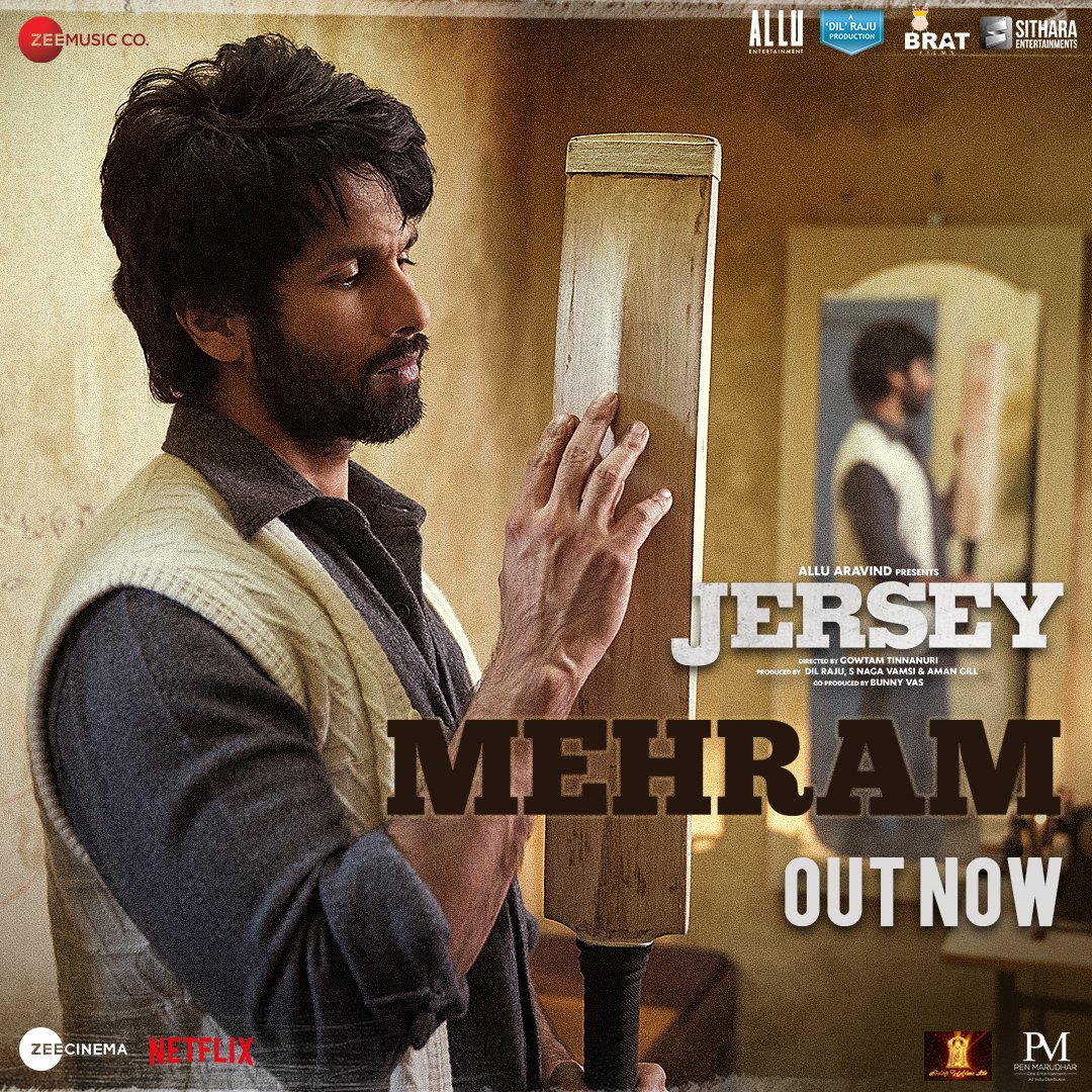 GA2Official's tweet photo. With hope in his heart, a dream against all odds, he is ready to take on the world. Presenting #Mehram, our first song from #Jersey. Releasing in theatres on 31st December 2021.

https://t.co/hRo1JQjDSb

@shahidkapoor @mrunal0801 @gowtam19 https://t.co/Lre2hd2SXD