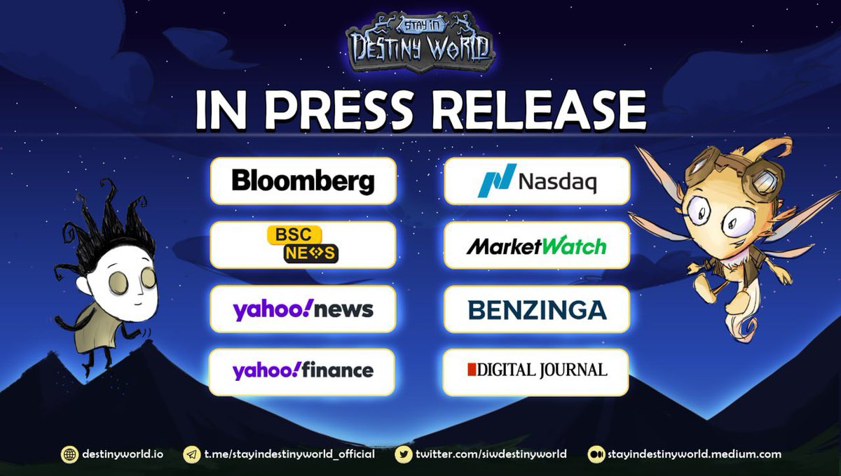 ⚡️Stay in Destiny World will rock this December!!!! 💪

Feeling so excited about our upcoming IDO on MoonStarter (and more to be announced soon 😉)

On our journey to become the game-changer in this industry, we are honored to have the support of so many media channels