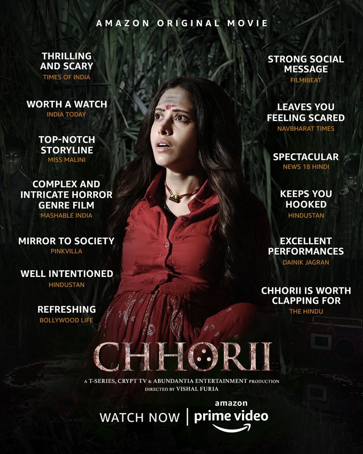 Ravi Kapoor (@ravikapoor) on Twitter photo Heartening to note that #ChhoriiOnPrime is getting rave reviews from the media. So happy for <a href="/Nushrratt/">Nushrratt Bharuccha</a> & team. Rock on, guys!
<a href="/CryptTV/">Crypt TV 👹</a> <a href="/FuriaVishal/">Vishal Furia</a> <a href="/PsychScares/">Psych Scares</a> @Vikramix <a href="/ShikhaaSharma03/">Shikhaa Sharma</a> <a href="/NotJackDavis/">Jack Davis</a> <a href="/VishalKapoorVK/">Vishal Kapoor</a> #RajeshJais #YaaneeaBharadwaj <a href="/saurabhgoyall/">saurabh</a> #MitaVasisht Heartening to note that #ChhoriiOnPrime is getting rave reviews from the media. So happy for <a href="/Nushrratt/">Nushrratt Bharuccha</a> & team. Rock on, guys!
<a href="/CryptTV/">Crypt TV 👹</a> <a href="/FuriaVishal/">Vishal Furia</a> <a href="/PsychScares/">Psych Scares</a> @Vikramix <a href="/ShikhaaSharma03/">Shikhaa Sharma</a> <a href="/NotJackDavis/">Jack Davis</a> <a href="/VishalKapoorVK/">Vishal Kapoor</a> #RajeshJais #YaaneeaBharadwaj <a href="/saurabhgoyall/">saurabh</a> #MitaVasisht