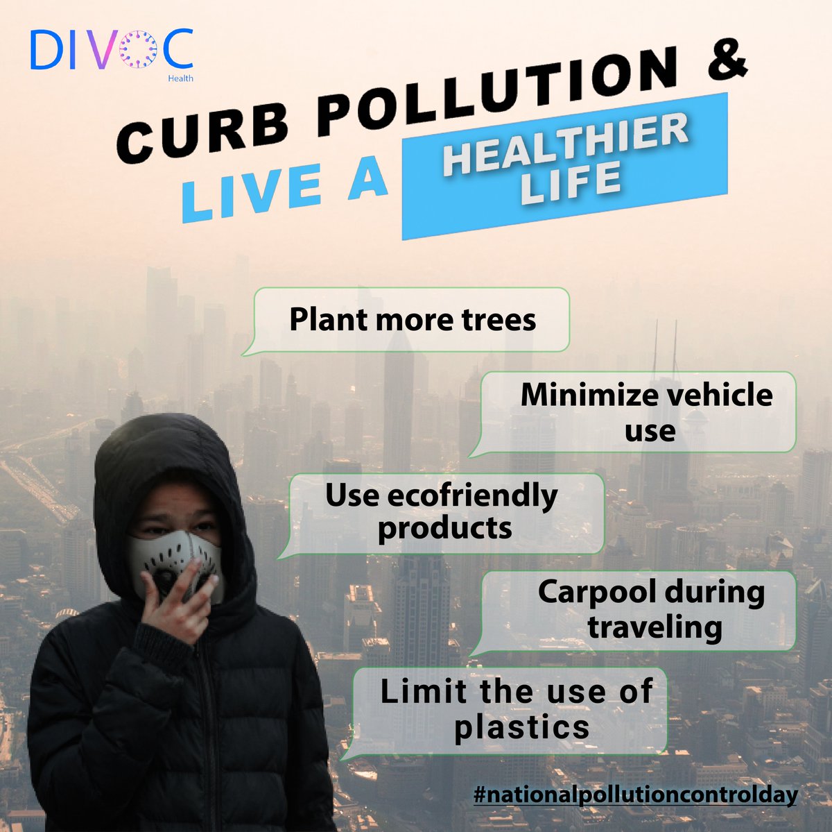 With rising #pollution levels making the future bleak, it's getting hard to survive healthily. So today on #NationalPollutionControlDay, let's encourage everyone to fight for a cleaner & #healthierenvironment. Here are some effective tips to protect yourself from #toxicpollution.