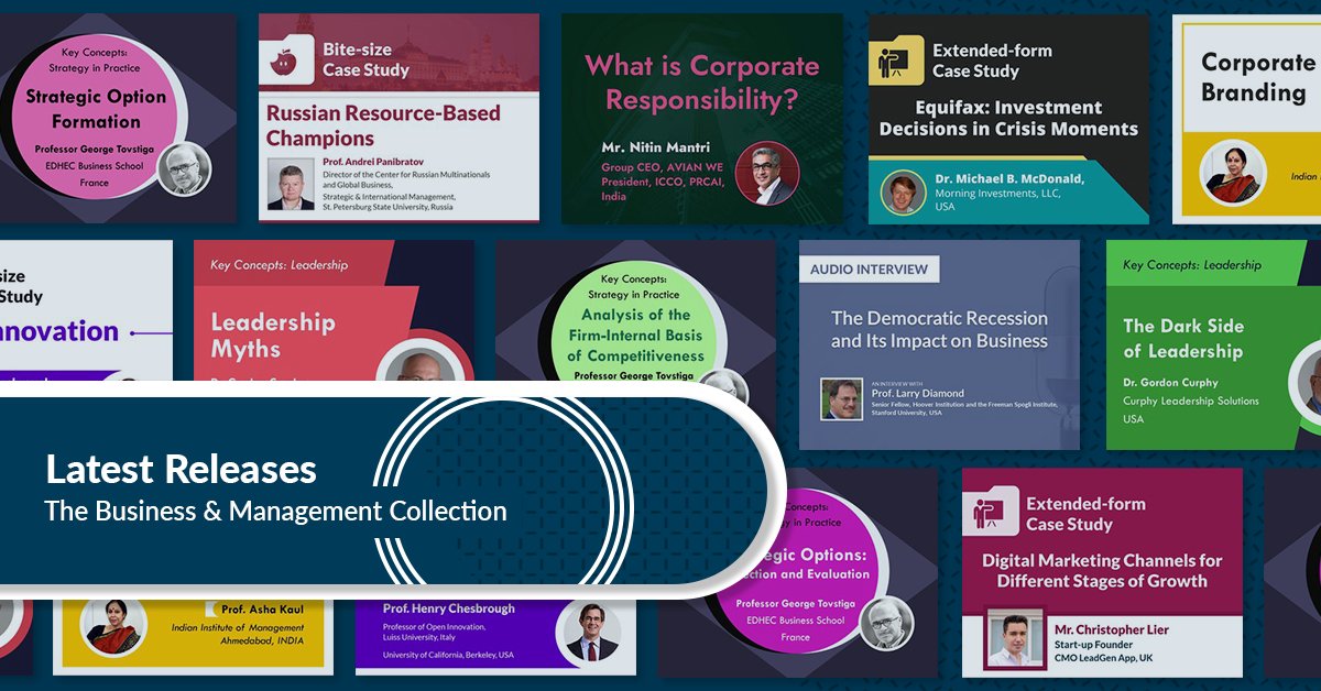 HST_business's tweet image. New releases for December: specially commissioned multimedia lectures and case studies in The Business &amp;amp; Management Collection: talks on corporate social responsibility, leadership, plus short real world case studies: 'hstalks.com/search/?busine…'
#highered #onlineeducation #teaching