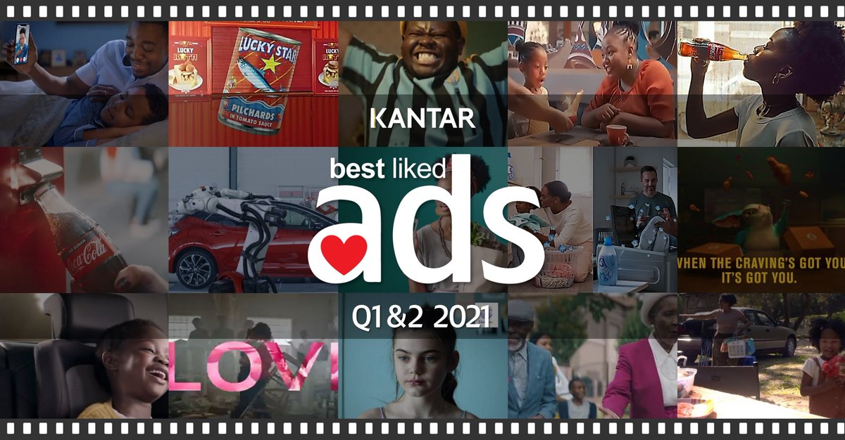 Drumroll!🥁Kantar announces SA’s Best Liked Ads for Q1&amp;2 2021😍. Read up about which ads the South African audience loves and the themes that engage on <a href="/Bizcommunity/">Bizcommunity.com</a>.
#BestLikedAds #SouthAfricanAdvertising #TVads
bizcommunity.com/Article/196/12…