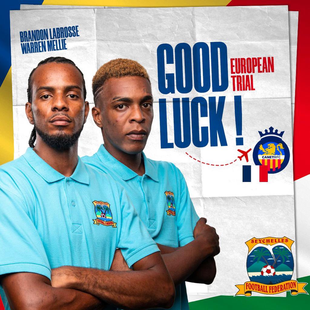 OsamaHaroun15's tweet photo. Actuellement deux joueurs de l’équipe nationale des #Seychelles sont en #France pour effectuer un essais dans le club du @canetRFC , nous leur souhaitons bonne chance 💪🏽 #CanetRFC #Football https://t.co/4NUPuccFU2