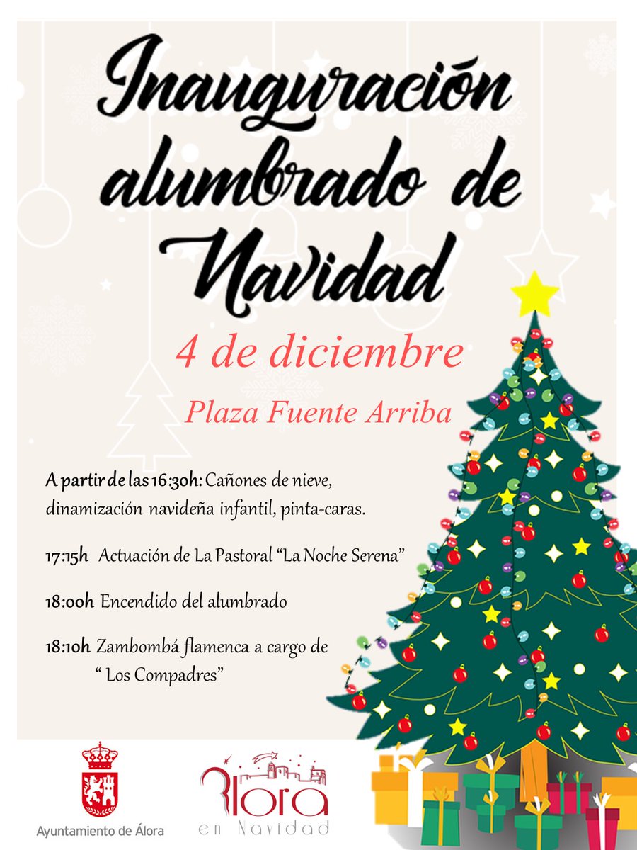Álora enciende este sábado el alumbrado navideño.
