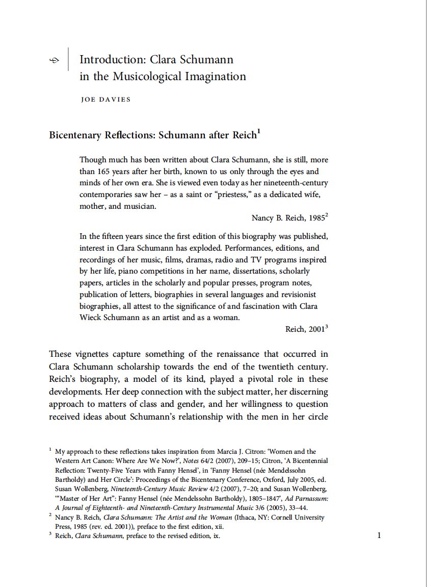 davies_jjoe's tweet photo. Clara Schumann Studies is out today with @CambUP_Music. We’re pleased to dedicate our project to the late Nancy B. Reich as a tribute to her pioneering work on Clara Schumann. Many thanks to all involved! @UCImhmt @MusicMaynooth @MaMusicMaynooth @WIGMNetwork #womeninmusic https://t.co/JoYyyJQDK3