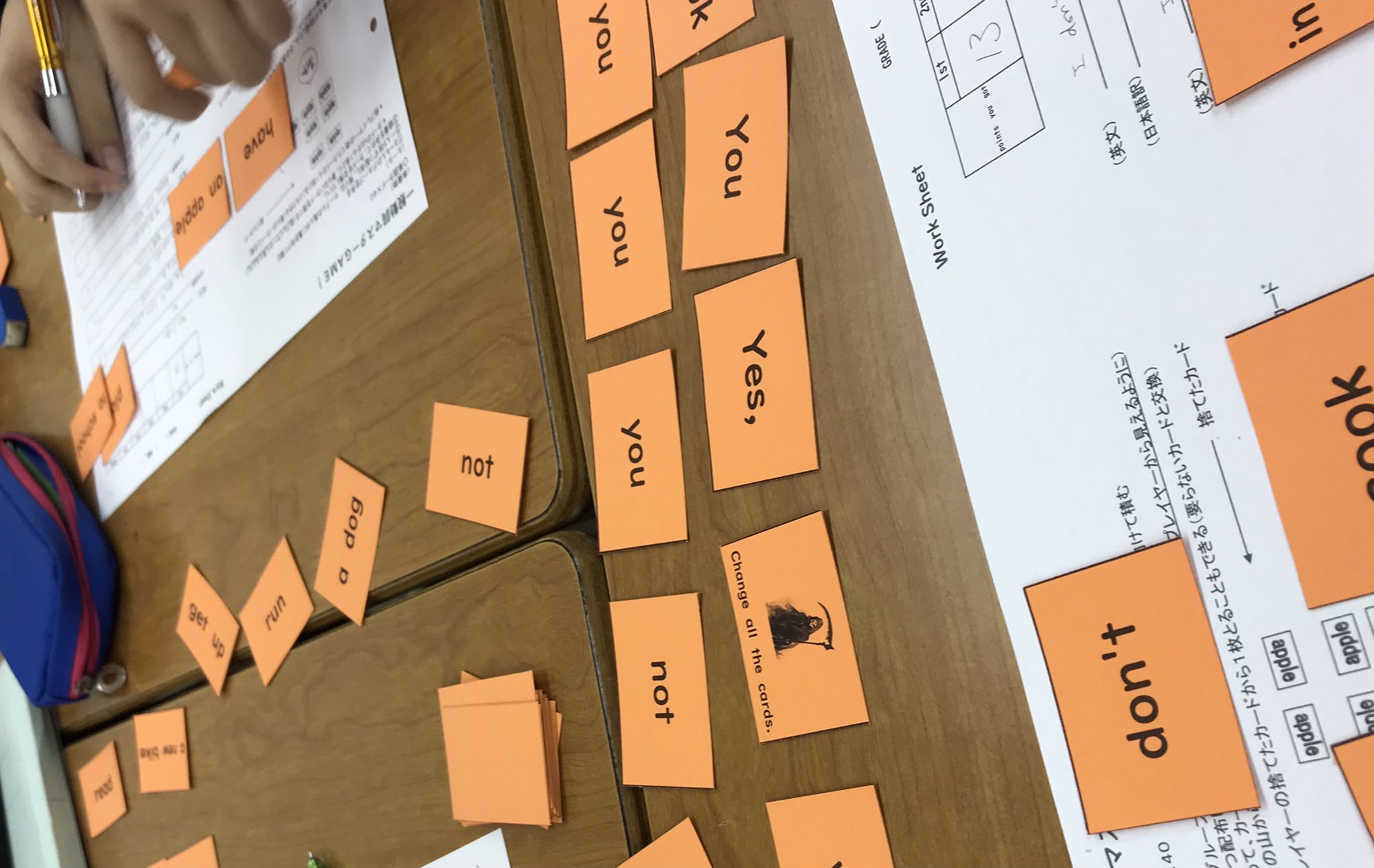 R学習塾 アール ラボ 英賀保校 今週の 小学英語 英会話でwarm Up 単語テスト I You一般動詞英作文カードゲーム 文法演習 ワークシート 英単語spelling当て Oo Ai U E I Eなど復習 楽しい時間はあっという間 今日も楽しく英語活動