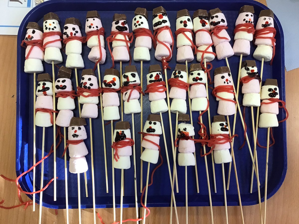 ABCPschool's tweet photo. #Class1D have loved making marshmallow snowmen for the fayre! https://t.co/cuWHmytCdW