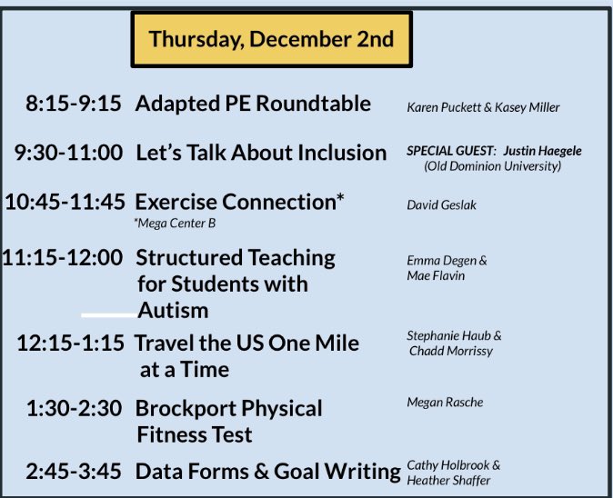 Today’s the day! #IAHPERD21 Come check out all of the great #AdaptedPE sessions going on today and tomorrow. Our special guest <a href="/Justin_Haegele/">Justin A. Haegele</a> will be presenting today in North Pavilion 4,5,6 from 9:30-11am.