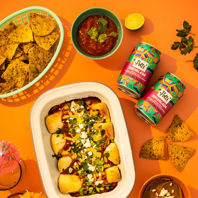 pottscans's tweet photo. Have you made enchiladas with our Enchilada cooking sauce yet??

Simply cook your veggies and protein, add the sauce and cook until piping hot.

Serve inside tortilla, topped with a little more sauce and cheese and baked until golden. 😍 

https://t.co/wGBFUXdGAE https://t.co/JIIolw0cII
