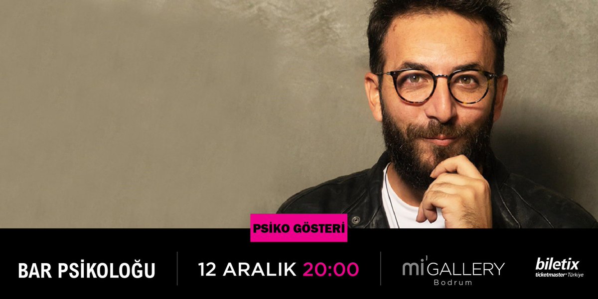 metrekupbodrum's tweet photo. 🎉 Güldürürken düşündüren ve yüzleştiren psikolog Ferhat Aydın namıdiğer Bar Psikoloğu ile konuşulmayanların konuşulduğu, sıcak, samimi ve eğlenceli bir akşam 12 Aralık Pazar günü saat 20.00'da  Mi'gallery sahnesinde yeniden sizlerle.🤗 https://t.co/2yvVG70BCp