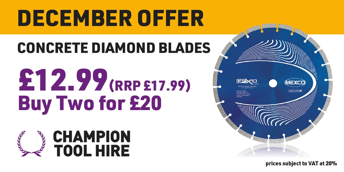 The GPX10 is a cost-effective diamond blade that can cope with the cutting of the most widely used non-abrasive building materials. Now on offer in the shop for December. More: championtoolhire.co.uk/offers/