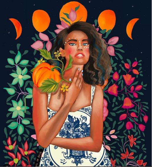 VisionsInBlueI2's tweet photo. And like the moon ,we must go through phases to feel whole again 
#bohemian #bohodecor #ThursdayMotivation  #printandpattern #flowerart #womanillustration #empowerment #spiritualawakening #divinefeminine #illustration #ThursdayThoughts  #thursdaymorning #art #painting https://t.co/VjfJCFFw4S