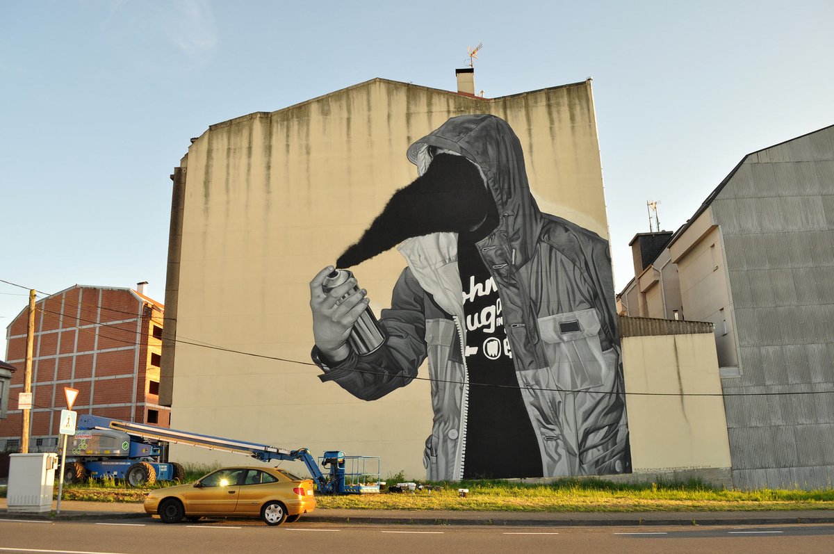 MurosDerrubando's tweet photo. Máis obras do @rexenerafest 2016: "Vergoña", de #Sekone  

#Carballo #derrubandomurosconpintura #rexenerafest #streetart #art #graffiti #urbanart #streetphotography #graffitiart #artist #urban #streetstyle #mural #wallart #arte #contemporaryart #streetarteverywhere https://t.co/Dlot8VpGRp