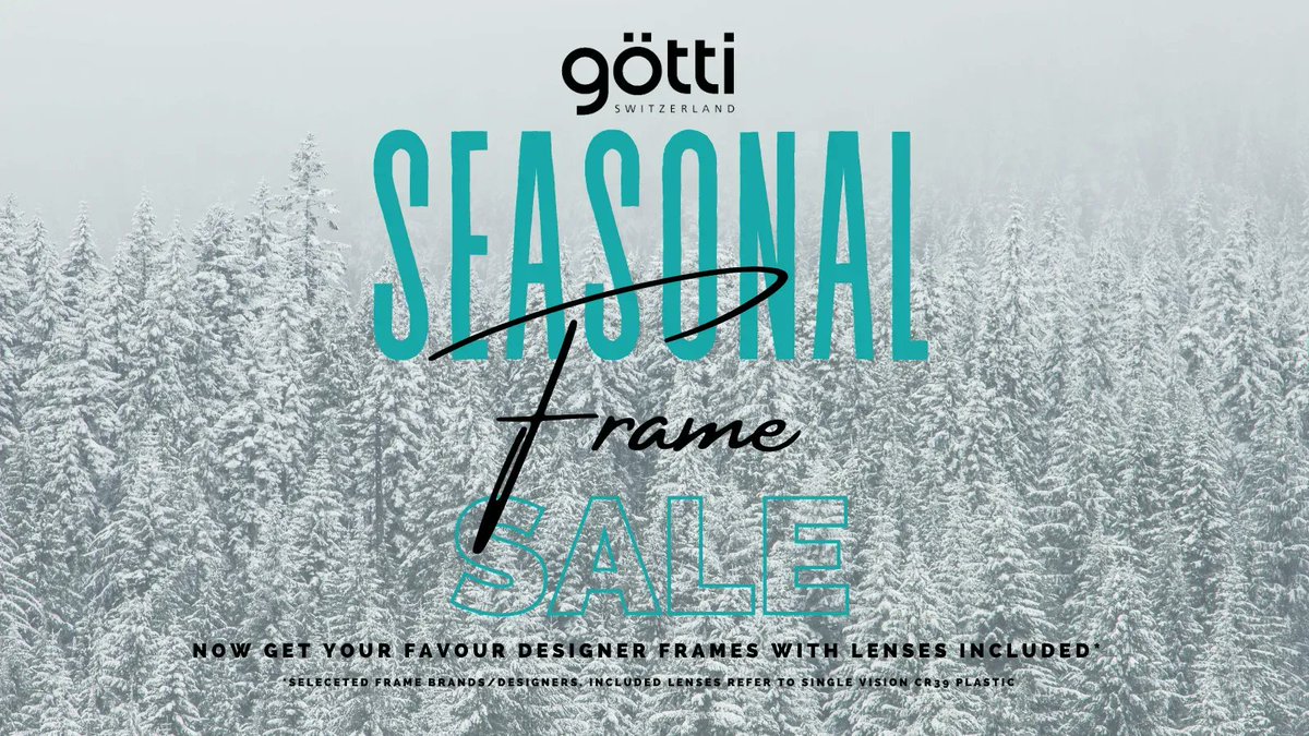 CooperBarrOpt's tweet photo. Why wait until January!?!?! Our seasonal #sale starts now!
🎅🤶
We've reduced the price on some of our top #designer #frames AND INCLUDED #LENSES. 
👓👓
Starting today get ANY @gottiswitzerland frames for £160, down £230.00. And that includes standard single vision lenses. 🇨🇭 https://t.co/9MNsF5T7Zn
