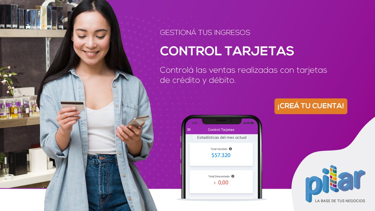 Desde PILAR CAME podrás controlar las ventas realizadas con tarjetas de crédito y débito 💳 

¡Tené tus cuentas ordenadas y sistematizadas gracias a nuestro servicio: CONTROL TARJETAS!

Para más información ingresá a pilarcame.com.ar