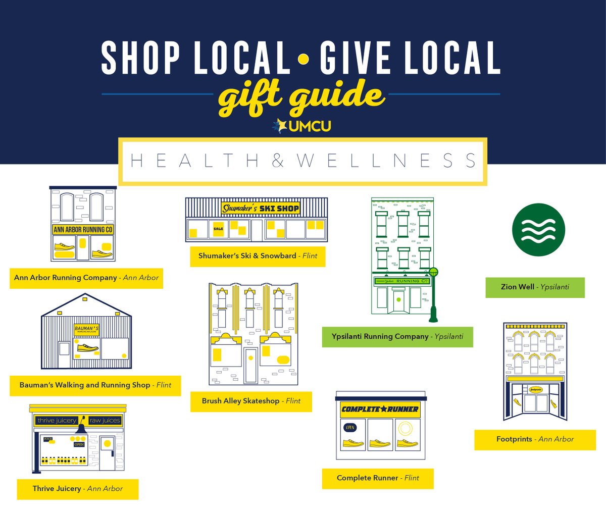 UMCreditUnion's tweet photo. Having a hard time finding the perfect gift for the health nut in your life? Check out these #ShopLocalGiveLocal vendors who can help you win the holidays with the present to beat all presents without burning too many calories.😊 #UMCUGiftGuide https://t.co/e22W9pauMU
