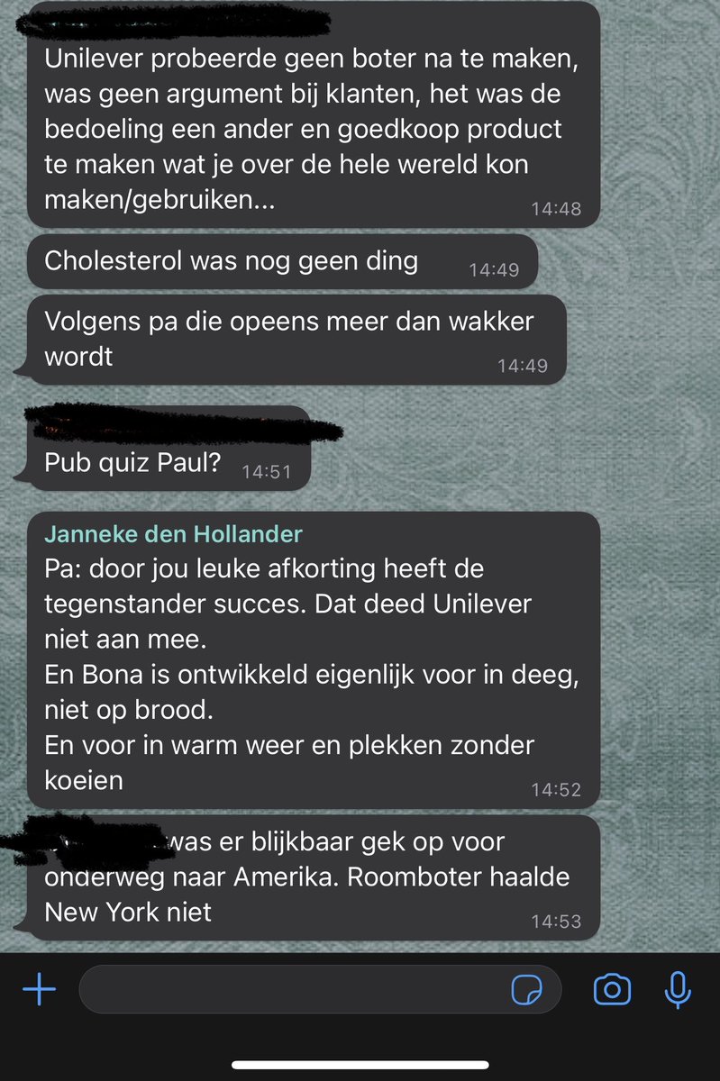 PaulApostate's tweet photo. Heb dit via mijn broer & zus even laten factchecken bij mijn vader (was ‘Mister Bona’ binnen het Unilever Research Lab destijds).
Resultaat: Niet waar !! https://t.co/1sbYa1oSFq