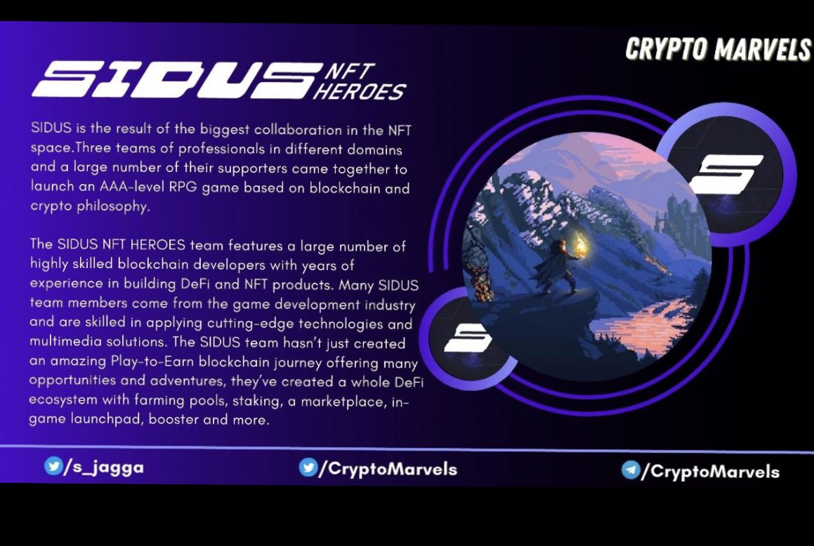 <a href="/galaxy_sidus/">SIDUS HEROES</a> is ready to create History this December 🔥

Top Tier Metaverse Project 😍

#Sidus is going to be Next Generation Story Oriented Cloud Gaming #Metaverse 🔥🔥🔥🔥

#SIDUS #CRYPTOMARVELS