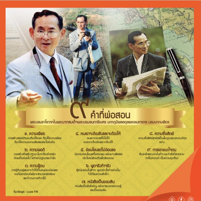 Haford9's tweet photo. ตั้งแต่ทรงครองราชย์ จากอดีตจนถึงปัจจุบันนั้น 'ในหลวงรัชกาลที่ ๙ ' ทรงมีพระบรมราโชวาท และพระราชดำรัสกับปวงชนชาวไทยนานัปการ ในการให้ทุกคนได้ประ��ฤติปฏิบัติตนเป็นคนดีของสังคม และทรงเป็นตัวอย่างที่ดีให้กับพวกเราในทุกๆ ด้าน #ความดีอย่างที่พ่อสอน https://t.co/KWcvU9qFk0