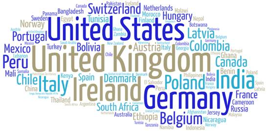 iahbritish's tweet photo. Here's a great visual of all the countries represented by registered attendees for this years' successful joint Ineson and Darcy Lectures. Thanks again to @GroundwaterMike and  Prof Chen Zhu @groundwaterfdn! @iahgroundwater @Geolsoc_hydro @GeoscienceEA https://t.co/7Z6RDvFPPD
