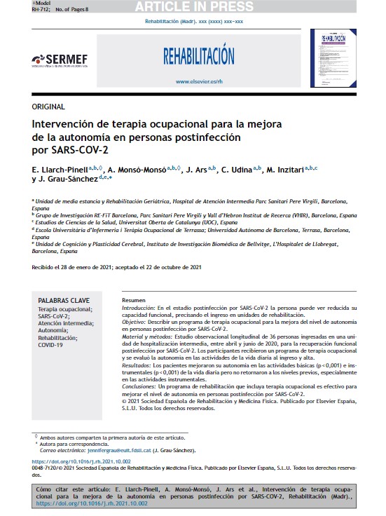 EUIT Biblioteca (@euitbiblioteca) on Twitter photo 📢Disponible al #DDEUIT 'Intervención de terapia ocupacional para la mejora de la autonomía en personas posinfección por SARS-COV-2' de <a href="/evallarch/">Eva Llarch</a> <a href="/NaanMoMo/">Anna Monsó</a> J. Arsa <a href="/marcoinzi/">Marco Inzitari 🎗️#WearAMask #WashYourHands</a> i la professora de Teràpia Ocupacional de la #EUIT <a href="/GrauSanchezJ/">Jennifer Grau</a> 🔗biblioteca.euit.fdsll.cat/cgi-bin/koha/o… 📢Disponible al #DDEUIT 'Intervención de terapia ocupacional para la mejora de la autonomía en personas posinfección por SARS-COV-2' de <a href="/evallarch/">Eva Llarch</a> <a href="/NaanMoMo/">Anna Monsó</a> J. Arsa <a href="/marcoinzi/">Marco Inzitari 🎗️#WearAMask #WashYourHands</a> i la professora de Teràpia Ocupacional de la #EUIT <a href="/GrauSanchezJ/">Jennifer Grau</a> 🔗biblioteca.euit.fdsll.cat/cgi-bin/koha/o…
