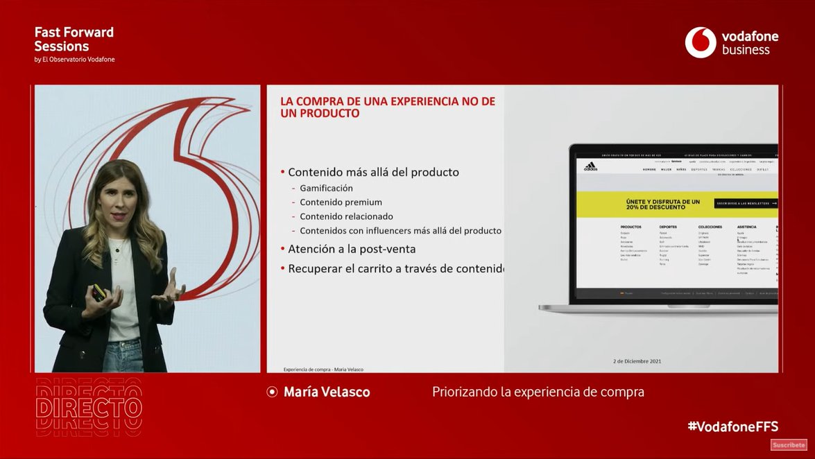 🗣️ “Últimamente, no compramos por el producto en sí, sino por la historia que nos cuentan de ese producto. El contenido es cada vez más importante” <a href="/VelascoGomezM/">Maria Velasco Gomez</a> en #VodafoneFFS

🔴 #ENDIRECTO 
👉🏻 bit.ly/3xy1kj8