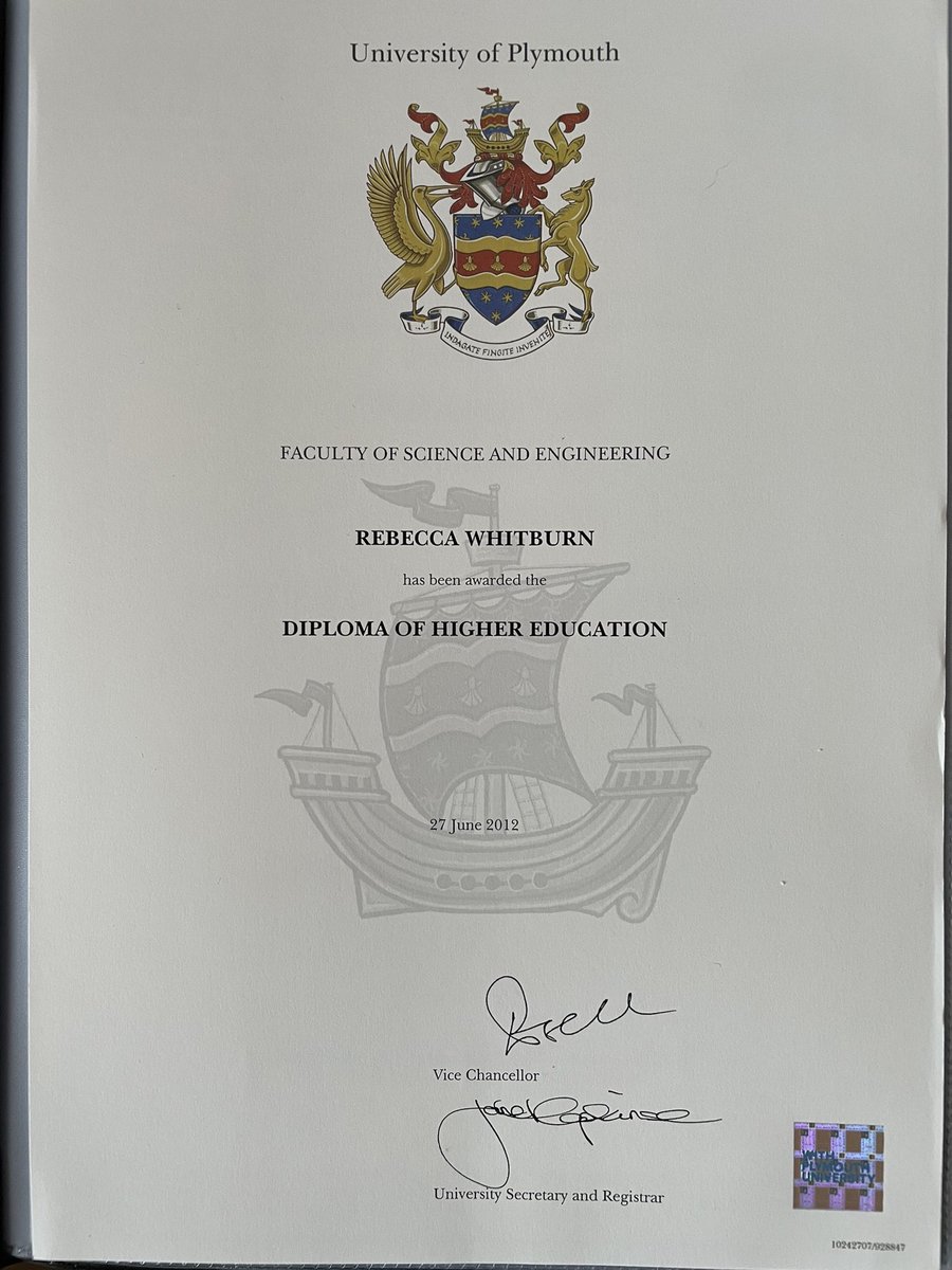 RebeccaTuck_'s tweet photo. Almost exactly 10 years after leaving uni in my third year, I now have a qualification I never knew I was entitled to, until @MiffTuck told me so.
It’s not a full degree, but it’s pretty nice to have something to show for my efforts, and I’m proud of it all the same. #DipHE https://t.co/sBGgaKjZfl