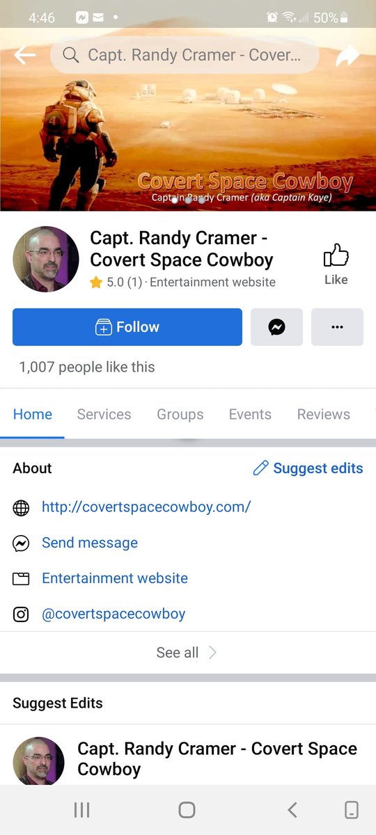 CentsPauly's tweet photo. @StevenCambian This is his Facebook lol "Covert Space Cowboy" WAHAHAHAHA https://t.co/OxSLmOJjiK