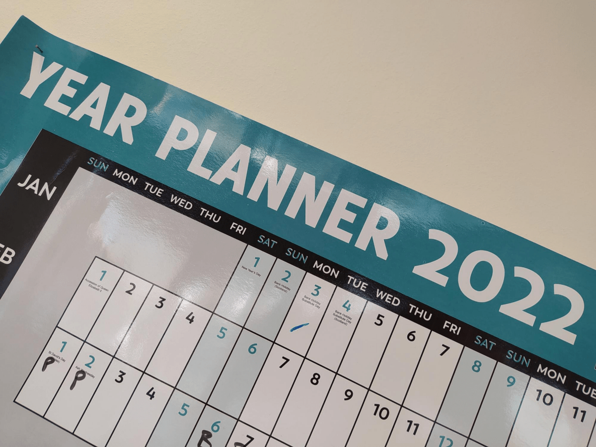 CallunaGraphix's tweet image. Our 2022 calendar is up on the wall and ready to be filled in with next years event's!  Anyone else get super excited about filling them in?

#2022planning #greenerfuture