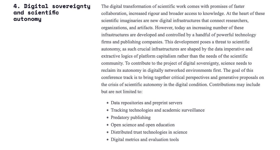 Maximilian Heimstädt (@heimstaedt) on Twitter photo #CfP: The 4th Weizenbaum Conference (<a href="/JWI_Berlin/">Weizenbaum-Institut</a>) will take place on 9/10 June 2022.
My research group will host a track on "Digital sovereignty and scientific autonomy".
Send us your short papers or project pitches until February 15th: weizenbaum-conference.de/call-for-paper… #CfP: The 4th Weizenbaum Conference (<a href="/JWI_Berlin/">Weizenbaum-Institut</a>) will take place on 9/10 June 2022.
My research group will host a track on "Digital sovereignty and scientific autonomy".
Send us your short papers or project pitches until February 15th: weizenbaum-conference.de/call-for-paper…