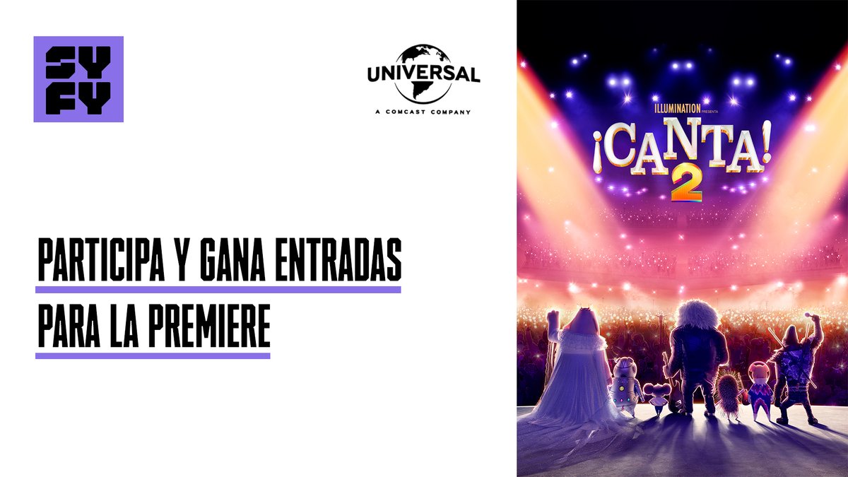 SYFY_Spain's tweet image. 🌟 SORTEO 🌟 

El 22 de diciembre llega a los cines #Canta2. Para celebrarlo, estamos sorteando entradas para que puedas asistir a la premiere de la película. Para participar: 

✅ Síguenos en @SYFY_Spain
✅ Haz RT en el post. 
✅ Menciona a ese/a amigo/a al que le chifle cantar.