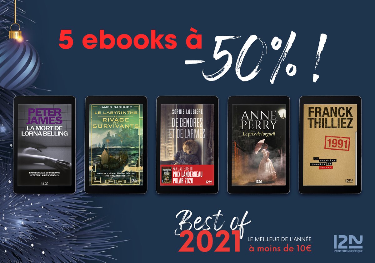 IDBOOX's tweet photo. Profitez de l'Offre Noël des Editions 12-21 avec 5 ebooks à -50%. Une sélection de bestsellers avec des auteurs au top ! Franck Thilliez James Dashner Sophie Loubière Peter James Anne Perry 🎄🧑‍🎄Dans cet article une annonce pour un Jeu-concours à venir 😉 https://t.co/aHc5RWZXvu https://t.co/6HMRaHQ9nz