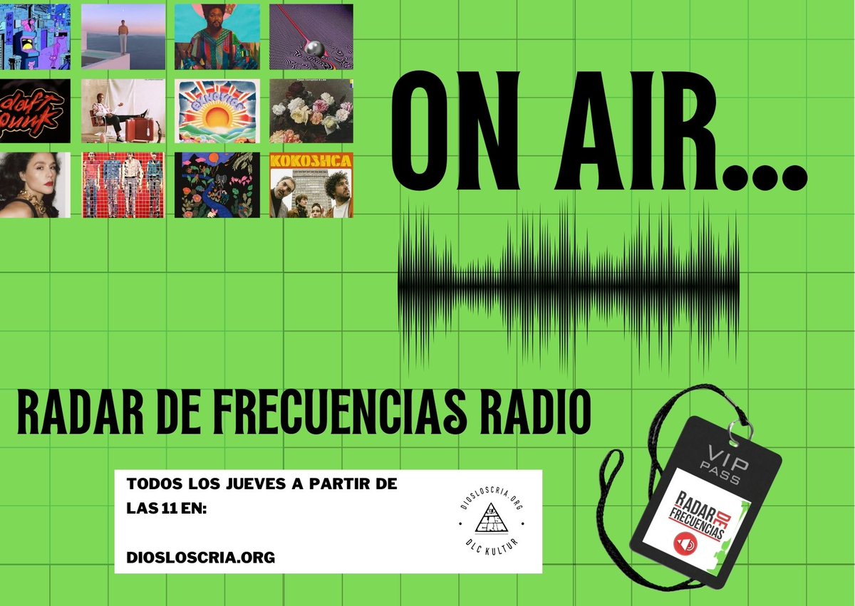 🔊Estamos en el aire en Diosloscriayellos de 11 a 12
diosloscria.org
📢Seccion Suena.org
 con Iñaki Funk Fatale
🗣️Entrevista El Columpio Asesino
📕Os cantamos la agenda del fin de semana con novedades discográficas: rock, pop..