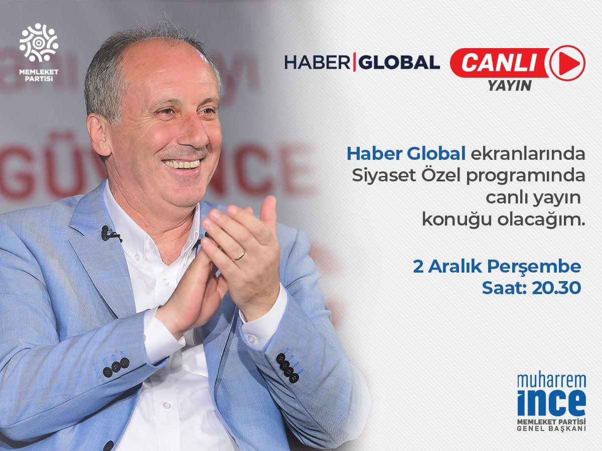 Haber Global ekranlarında yayınlanan Siyaset Özel programının canlı yayın konuğu olacağım. Bir maniniz yoksa beklerim. ☺️