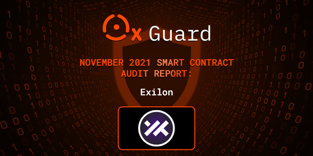 0xGuard's tweet photo. A new audit report by #0xGuard is available.
🟠Prepared for: @exilon_official
🟠View the report here: https://t.co/eDG2poNA1B
#audit #smartcontracts #security #blockchain #crypto #Exilon $EXL https://t.co/P4lzGEKnh0