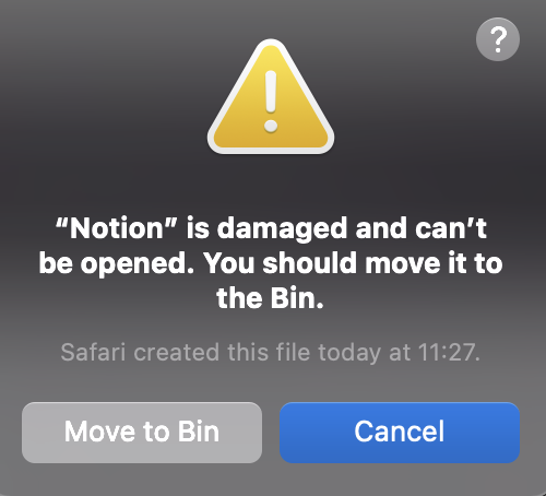 soto_sin's tweet photo. Hey @NotionHQ 
I wanted to update the app on MacBook Pro with M1 processor and it seems that you have some problems with .dmg installer https://t.co/UctN6BWKSs