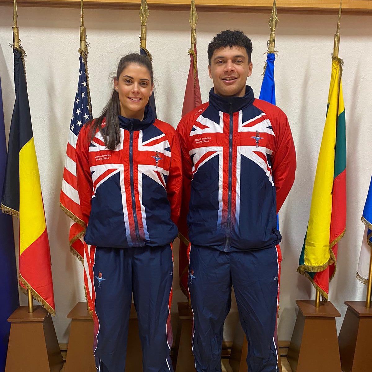 cobrockets's tweet photo. City of Birmingham Rockets are proud to see Rockets Mens first team player Jordan Dawes and Womens first team player Grace Turton representing UK Armed Forces at the SHAPE international basketball tournament at the nato headquarters. 🇬🇧 

#wearerockets
#ukarmedforces https://t.co/CgnVWHlka9