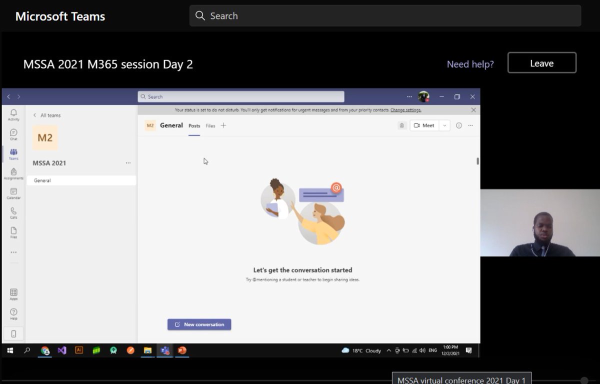 Effective collaboration with Teams
  #MSSA2021 
<a href="/MicrosoftADC/">Microsoft Africa Development Center</a>  <a href="/MSFTImagine/">Microsoft Imagine Cup</a>  <a href="/MicrosoftLearn/">Microsoft Learn</a>  <a href="/TechDekut/">Microsoft Student Ambassadors</a> #100DaysOfCode #coding <a href="/Devmartin10/">DevMartin</a>