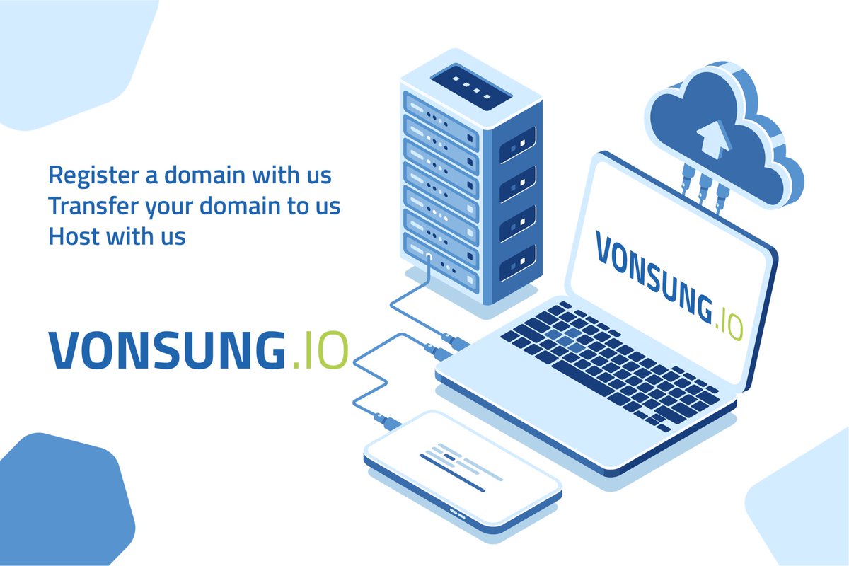 We are happy to launch the new platform VONSUNG.IO, your perfect #domain #registration and web #hosting platform

We are thrilled to digitally empower your business